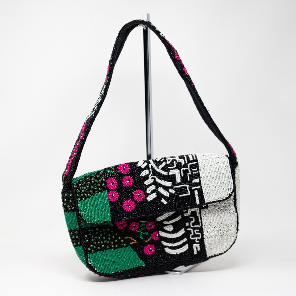 America & Beyond Enchanted Beaded Embellished Floral Shoulder Purse Bag Multi